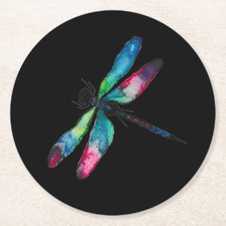Dessous-de-verre Rond En Papier Libellule de minuit