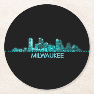Dessous-de-verre Rond En Papier Ligne aérienne de Milwaukee