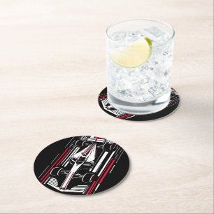 Dessous-de-verre Rond En Papier Lignes de vitesse de voiture de course de formule