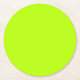 Dessous-de-verre Rond En Papier Lime électrique dynamique Vert prêt à Customiser