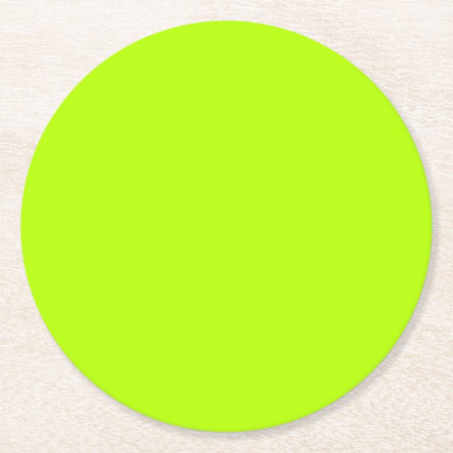 Dessous-de-verre Rond En Papier Lime électrique dynamique Vert prêt à Customiser (Devant)