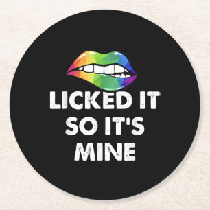 Dessous-de-verre Rond En Papier Lit-il pour que sa mine Rainbow Lips Funny LGBT