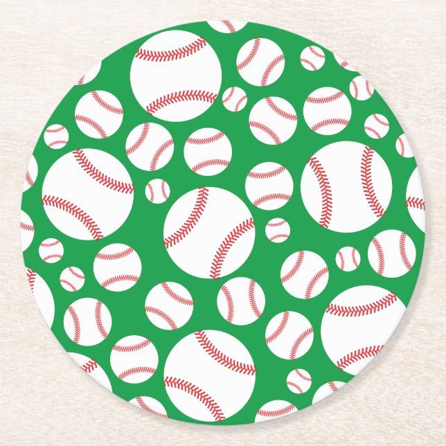 Dessous-de-verre Rond En Papier Little Slugger Baseball fête d'anniversaire (Devant)