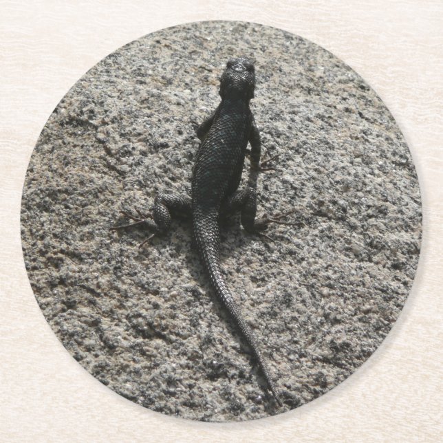 Dessous-de-verre Rond En Papier Lizard noir (Devant)