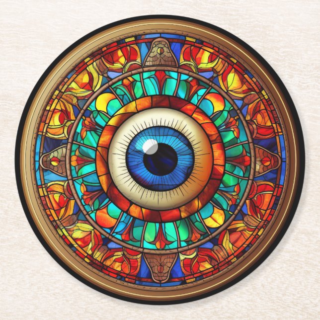 Dessous-de-verre Rond En Papier L'oeil du dragon (Devant)