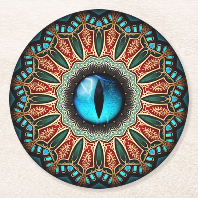 Dessous-de-verre Rond En Papier L'oeil du dragon (Devant)