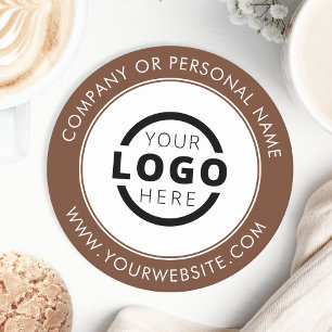 Dessous-de-verre Rond En Papier Logo d'entreprise de marque personnalisée Brown pr