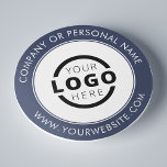 Dessous-de-verre Rond En Papier Logo d'entreprise de marque personnalisée en bleu<br><div class="desc">Créez votre propre dessous de verre personnalisé avec le logo de votre entreprise ou une image personnalisée. Les dessous de verre promotionnels customisés avec votre logo d'entreprise sont parfaits pour les dîners d'entreprise ou tout événement où les dessous de verre de marque seraient idéaux. Si vous avez un restaurant, un...</div>