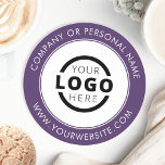 Dessous-de-verre Rond En Papier Logo d'entreprise de marque personnalisée violet p<br><div class="desc">Créez votre propre dessous de verre personnalisé avec le logo de votre entreprise ou une image personnalisée. Les dessous de verre promotionnels customisés avec votre logo d'entreprise sont parfaits pour les dîners d'entreprise ou tout événement où les dessous de verre de marque seraient idéaux. Si vous avez un restaurant, un...</div>