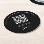 Dessous-de-verre Rond En Papier Logo d'entreprise de marque simple QR Code promoti<br><div class="desc">Ajoutez des détails de marque à votre entreprise avec ce dessous de verre papier personnalisé. Ce design est doté de modèle pour votre logo et code QR. (*Utiliser le fichier de code PNG QR avec un arrière - plan transparent) Vous pouvez utiliser ce dessous de verre personnalisé pour les restaurants,...</div>