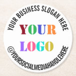 Dessous-de-verre Rond En Papier Logo d'entreprise personnalisé Dessous de verre de<br><div class="desc">Dessous de verre papier avec logo d'entreprise personnalisé Promotionnels Nom de média social Société Slogan Design professionnel Dessous de verre papier personnalisé Cadeau - Ajouter votre logo - Image - Photo / Slogan d'affaires - Tagline - Nom - Entreprise / Poignée de médias sociaux - Site Internet - Email -...</div>