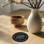 Dessous-de-verre Rond En Papier Logo d'entreprise personnalisé noir arrondi<br><div class="desc">Un dessous de verre professionnel sur mesure pour votre entreprise présente votre logo imprimé sur un dessous de verre papier rond. Ajoutez simplement votre logo à la place de l'image blanche de l'espace réservé. D'autres termes, comme un slogan ou un site Web, pourraient également être ajoutés par personnaliser. L'arrière -...</div>