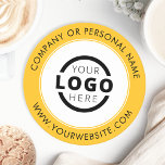 Dessous-de-verre Rond En Papier Logo d'entreprise personnalisé promotionnel Jaune<br><div class="desc">Créez votre propre dessous de verre personnalisé avec le logo de votre entreprise ou une image personnalisée. Les dessous de verre promotionnels customisés avec votre logo d'entreprise sont parfaits pour les dîners d'entreprise ou tout événement où les dessous de verre de marque seraient idéaux. Si vous avez un restaurant, un...</div>