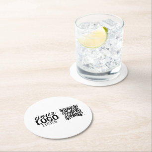 Dessous-de-verre Rond En Papier Logo d'entreprise promotionnel et code QR