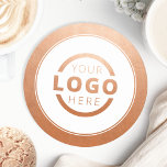 Dessous-de-verre Rond En Papier Logo d'entreprise promotionnel personnalisé en or<br><div class="desc">Créez votre propre dessous de verre personnalisé avec le logo de votre entreprise ou une image personnalisée. Les dessous de verre promotionnels customisés avec votre logo d'entreprise sont parfaits pour les dîners d'entreprise ou tout événement où les dessous de verre de marque seraient idéaux. Si vous avez un restaurant, un...</div>