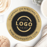 Dessous-de-verre Rond En Papier Logo d'entreprise promotionnel personnalisé en or<br><div class="desc">Créez votre propre dessous de verre personnalisé avec le logo de votre entreprise ou une image personnalisée. Les dessous de verre promotionnels customisés avec votre logo d'entreprise sont parfaits pour les dîners d'entreprise ou tout événement où les dessous de verre de marque seraient idéaux. Si vous avez un restaurant, un...</div>