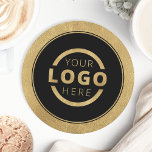 Dessous-de-verre Rond En Papier Logo d'entreprise promotionnel personnalisé en or<br><div class="desc">Créez votre propre dessous de verre personnalisé avec le logo de votre entreprise ou une image personnalisée. Les dessous de verre promotionnels customisés avec votre logo d'entreprise sont parfaits pour les dîners d'entreprise ou tout événement où les dessous de verre de marque seraient idéaux. Si vous avez un restaurant, un...</div>