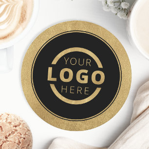 Dessous-de-verre Rond En Papier Logo d'entreprise promotionnel personnalisé en or