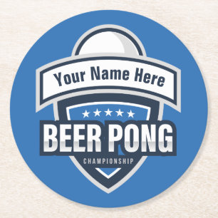 Dessous-de-verre Rond En Papier Logo du Championnat de Pong de bière personnalisab