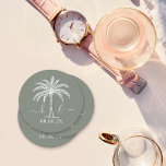 Dessous-de-verre Rond En Papier Logo du Mariage Monogramme personnalisé Palm Tree<br><div class="desc">Belle et élégante invitation de mariage Célébrez l'amour dans sa forme la plus pure avec des invitations qui reflètent l'élégance de votre union. Commandez vos élégantes invitations de mariage aujourd'hui et préparez le terrain pour une célébration aussi intemporelle que votre amour. Que vous teniez le noeud dans votre ville natale...</div>