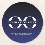 Dessous-de-verre Rond En Papier Logo Entreprise Entreprise Entreprise Marine Bleu<br><div class="desc">Un simple modèle d'affaires bleu marine personnalisé dans un style minimaliste moderne qui peut être facilement mis à jour avec le logo et le texte de votre entreprise. Conçu avec une image de bannière de logo horizontal (2560 x 1440 px), vous pouvez customiser en changeant le texte et l'image à...</div>