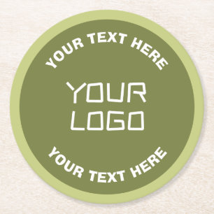 Dessous-de-verre Rond En Papier Logo ou conception téléchargé et texte modifiable