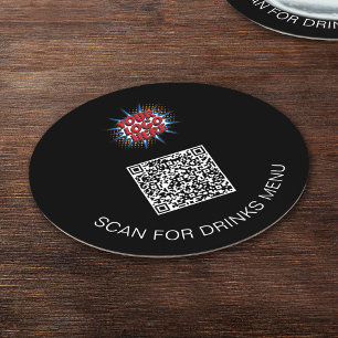 Dessous-de-verre Rond En Papier Logo personnalisé et code QR Dessous de verre de b