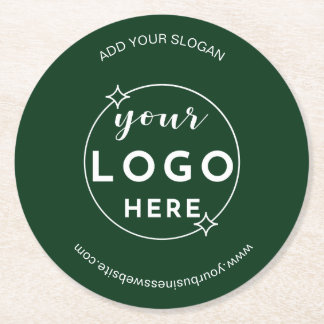 Dessous-de-verre Rond En Papier Logo professionnel minimaliste vert