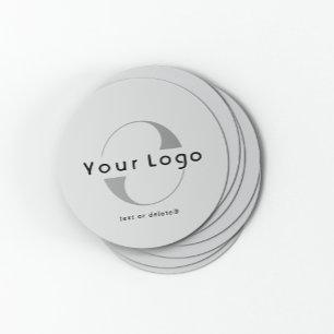 Dessous-de-verre Rond En Papier Logo sur Grey + Black Text Company Business