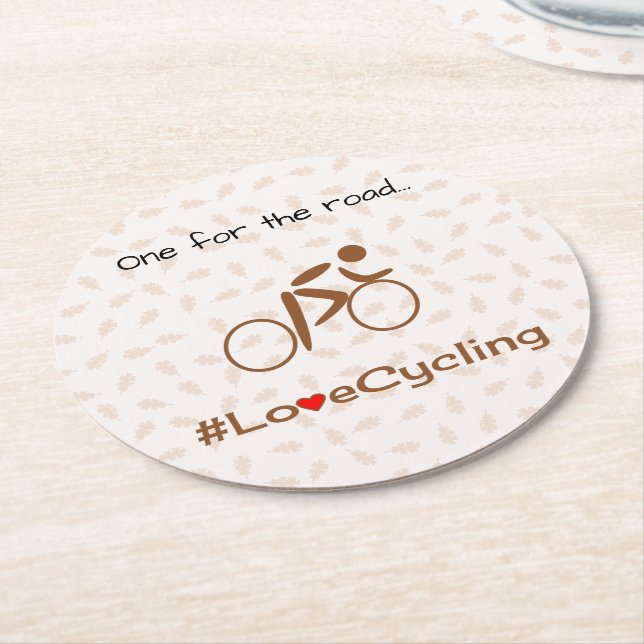 Dessous-de-verre Rond En Papier Love cycling brown (Incliné)