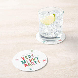 Dessous-de-verre Rond En Papier Lovely Lines Joyeux Dessous de verre de Fêtes de F