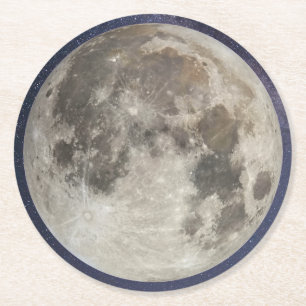 Dessous-de-verre Rond En Papier Lune de la Terre