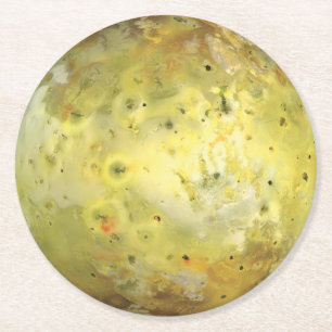 Dessous-de-verre Rond En Papier Lune volcanique de Jupiter