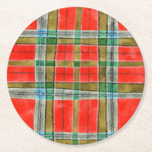 Dessous-de-verre Rond En Papier MAC BAIN TARTAN Dessous de verre de papier rond