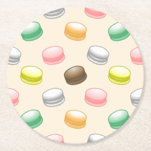 Dessous-de-verre Rond En Papier Macarons doux 16