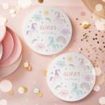 Dessous-de-verre Rond En Papier Magic Pastel Unicorn Rainbow Birthday Party<br><div class="desc">Magique Pastel Unicorn Arc en ciel Fête Anniversaire Dessous de verre en papier rond Tous les modèles sont © PIXEL PERFECTION PARTY LTD</div>