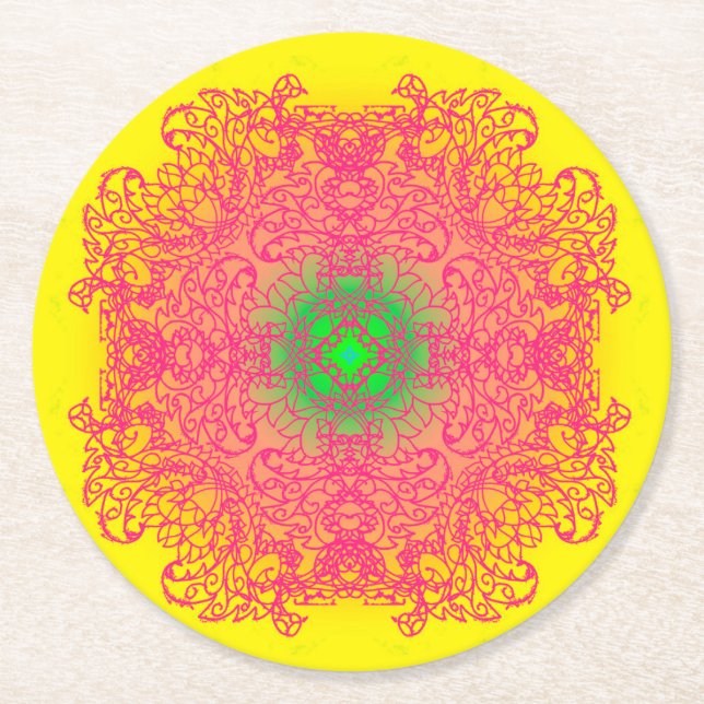 Dessous-de-verre Rond En Papier mandala (Devant)