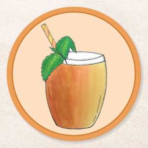 Dessous-de-verre Rond En Papier Mango Lassi Lassis Alimentation indienne Yaourt Bo