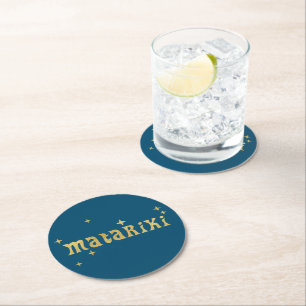 Dessous-de-verre Rond En Papier Maori de Nouvelle-Zélande - Matariki Étoiles 1
