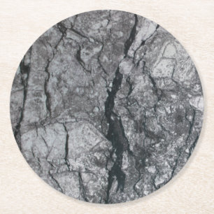 Dessous-de-verre Rond En Papier marbre d'ivoire d'ébène veiné