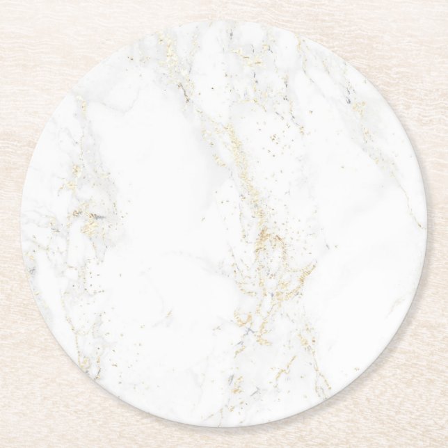 Dessous-de-verre Rond En Papier marbre gris clair (Devant)