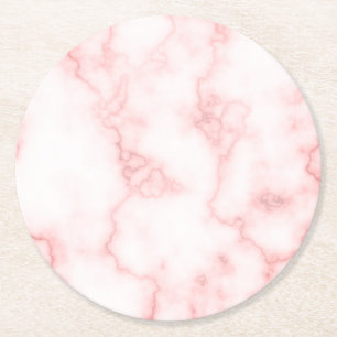 Dessous-de-verre Rond En Papier Marbre rose Faux