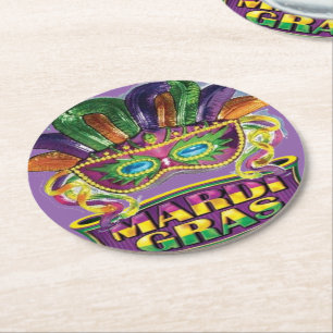 Dessous-de-verre Rond En Papier Mardi Gras Mardi Dessous de verre de la Nouvelle-O