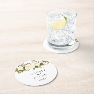 Dessous-de-verre Rond En Papier Mariage