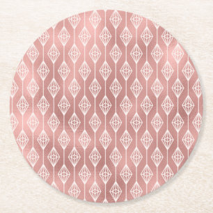 Dessous-de-verre Rond En Papier Mariage Bohème Diamant Fête Tribale de Mariage