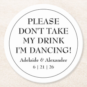 Dessous-de-verre Rond En Papier Mariage de la côte bleue