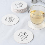Dessous-de-verre Rond En Papier Mariage de monogramme noir et blanc surdimensionné<br><div class="desc">Un beau dessous de verre mariage à base de typographie avec vos initiales en noir et blanc en écriture de script surdimensionnée. Personnalisez avec vos initiales,  puis utilisez l'outil de conception pour ajuster la taille et le positionnement pour créer votre monogramme personnalisé.</div>