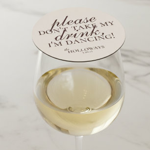 Dessous-de-verre Rond En Papier Mariage d'heure de cocktail Brown moderne