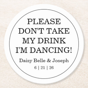 Dessous-de-verre Rond En Papier Mariage en mosaïque bleue citron méditerranéen