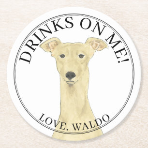 Dessous-de-verre Rond En Papier Mariage Greyhound Personnalisé